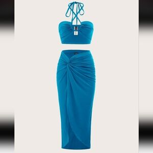 Shein Blue 2 Piece Resort Set